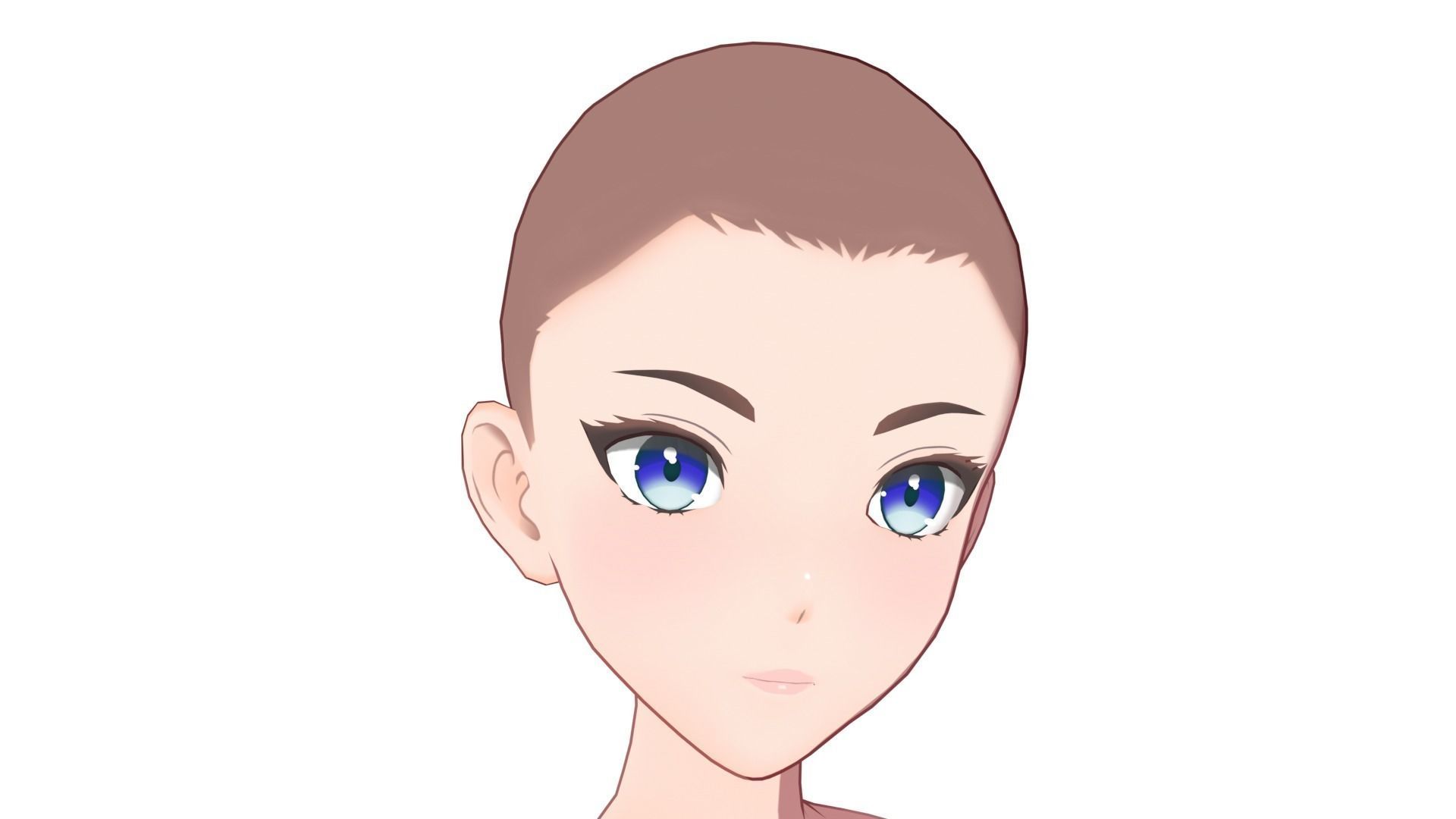 Anime Female Base Model V1 Low-poly 3D model_19