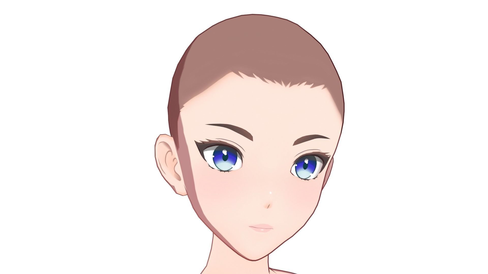 Anime Female Base Model V1 Low-poly 3D model_20