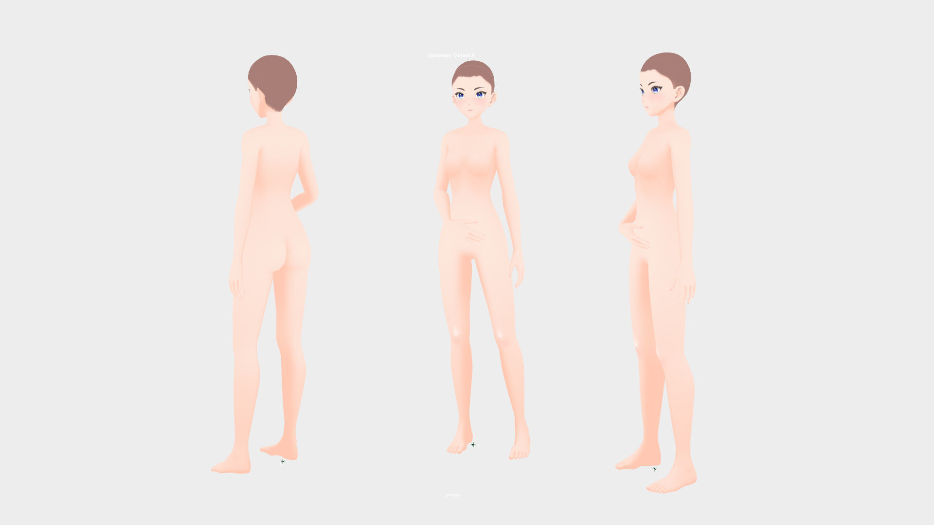 Anime Female Base Model V1 Low-poly 3D model_8