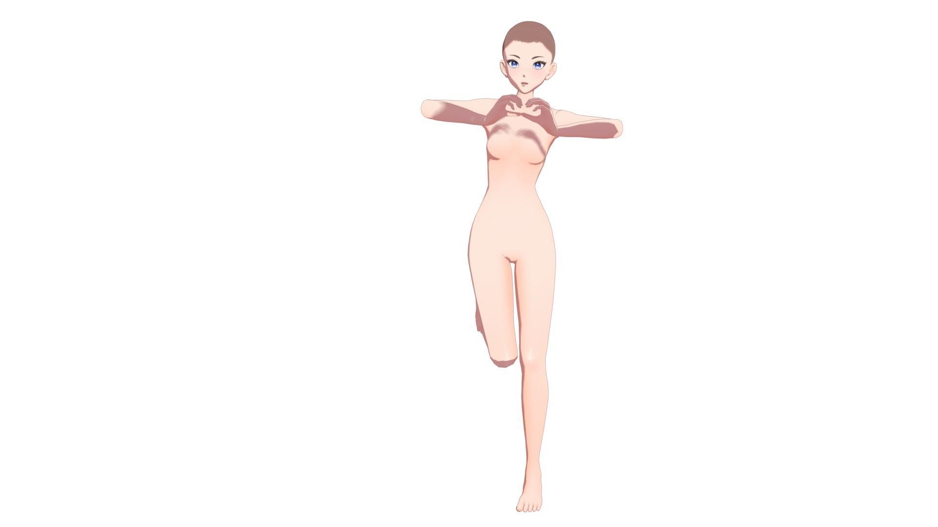 Anime Female Base Model V1 Low-poly 3D model_13