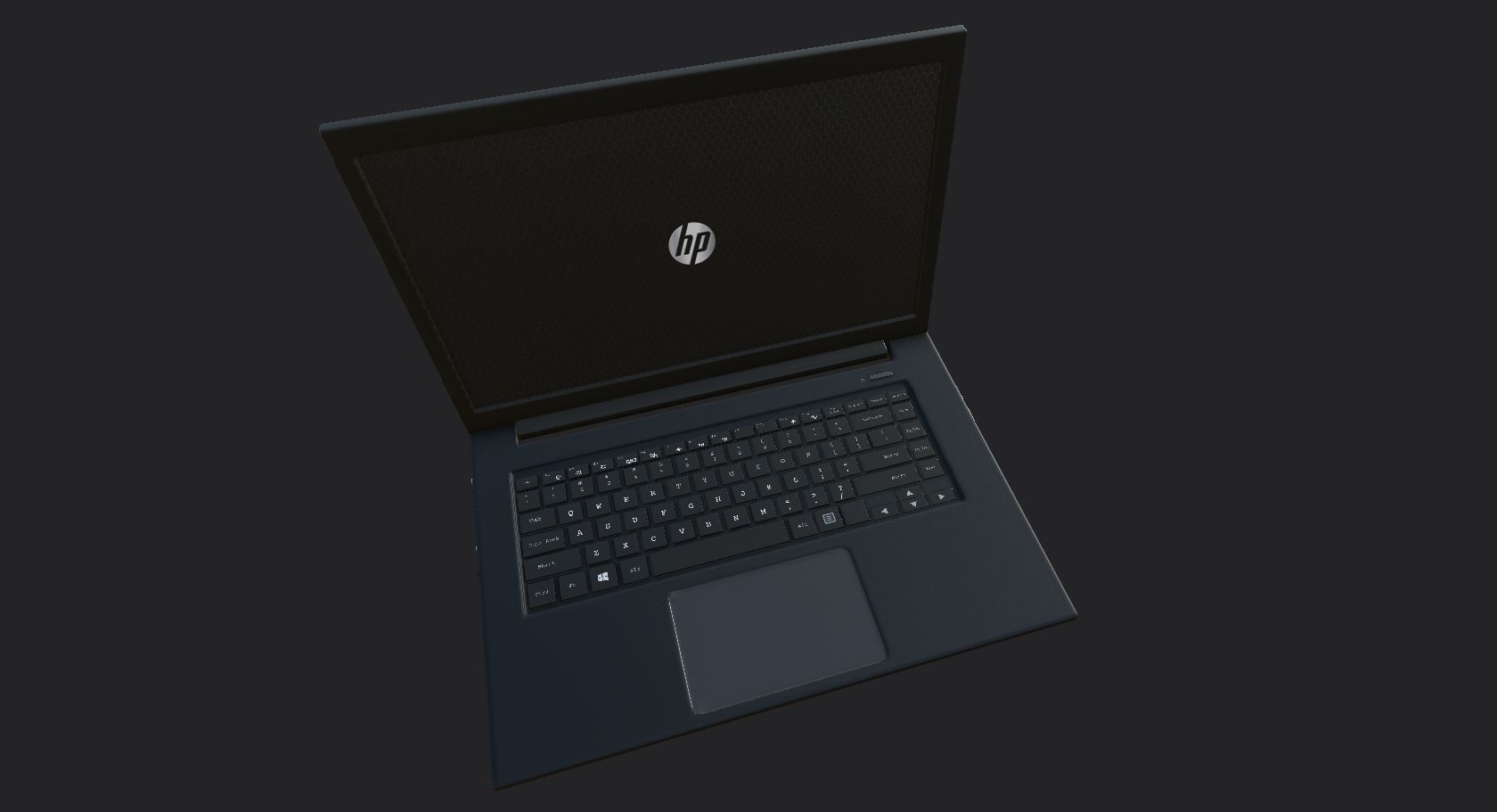 3D laptop hp Low-poly 3D model_3
