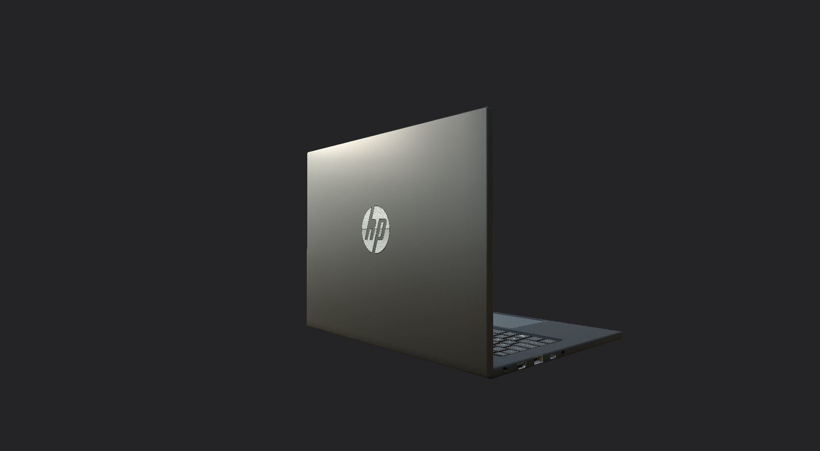 3D laptop hp Low-poly 3D model_2