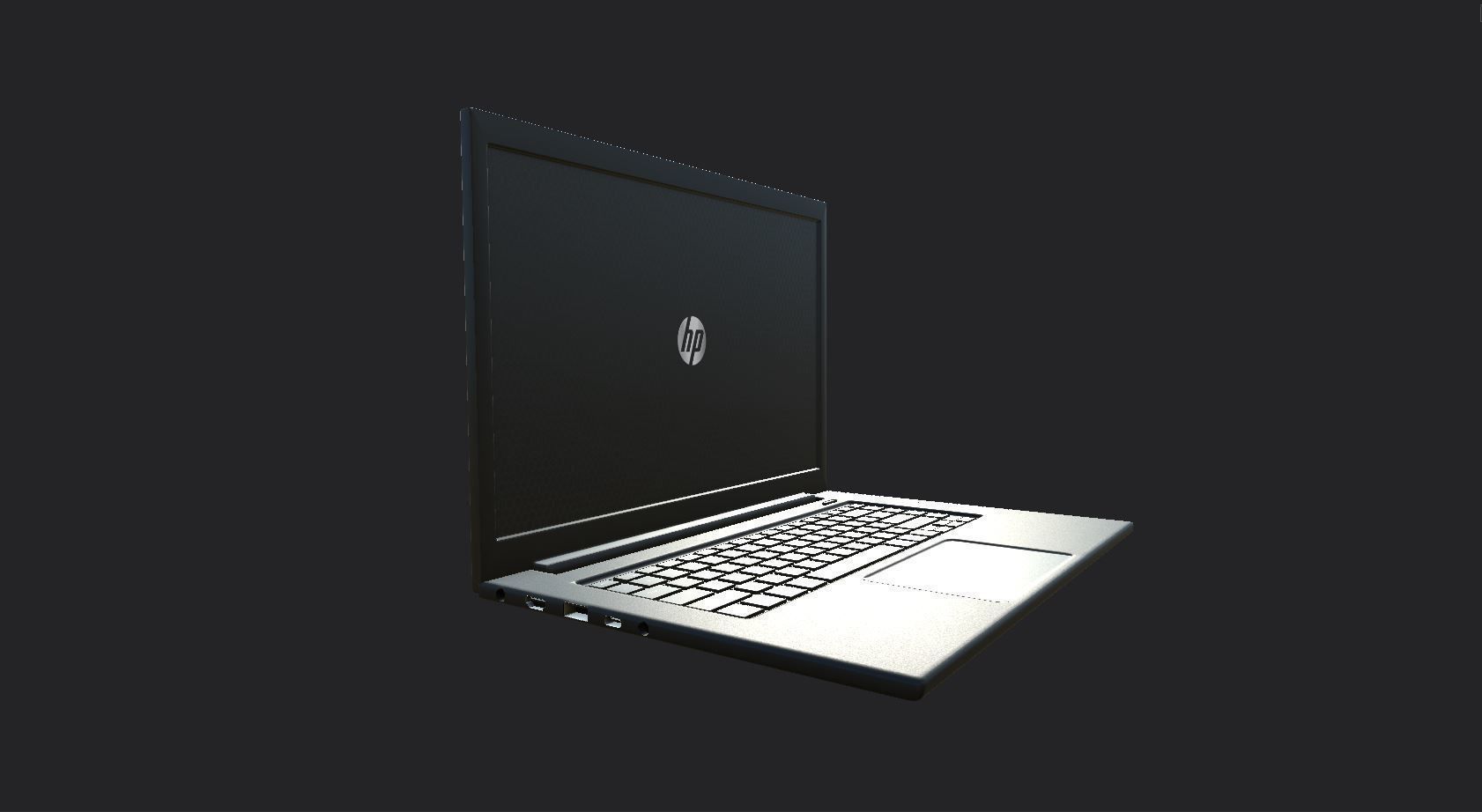 3D laptop hp Low-poly 3D model_1