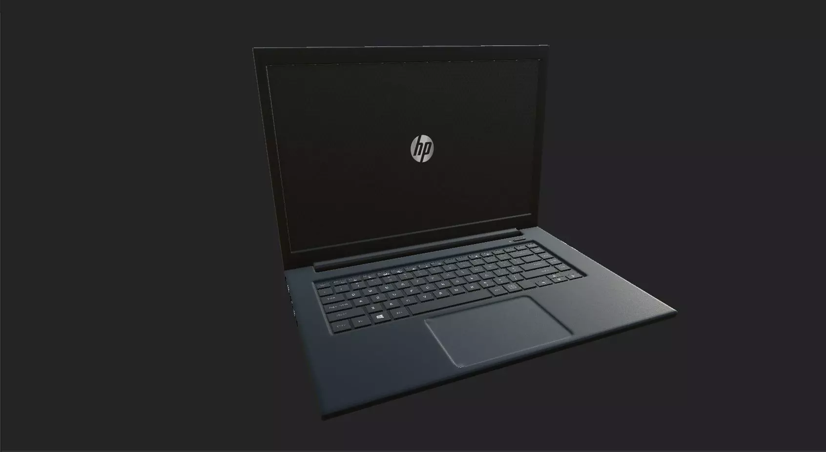 3D laptop hp Low-poly 3D model_0