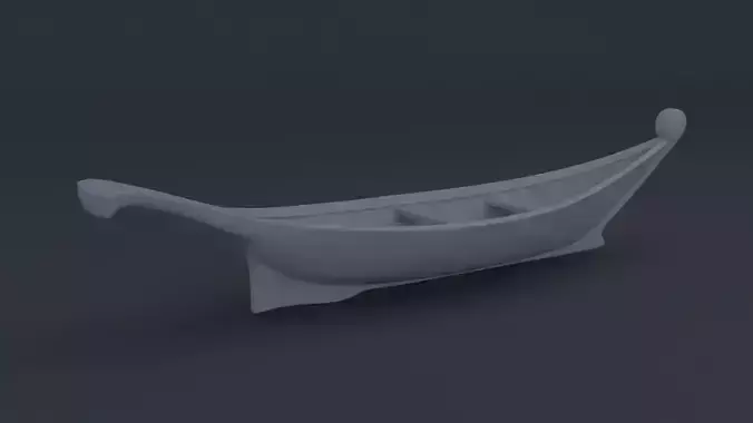 Boat Model viking canoe 3D model