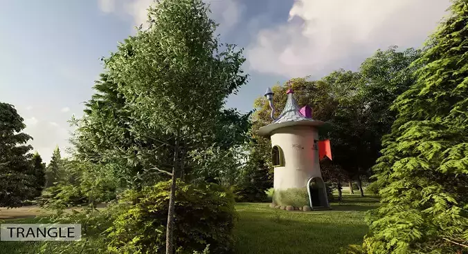 Stylized Tower House