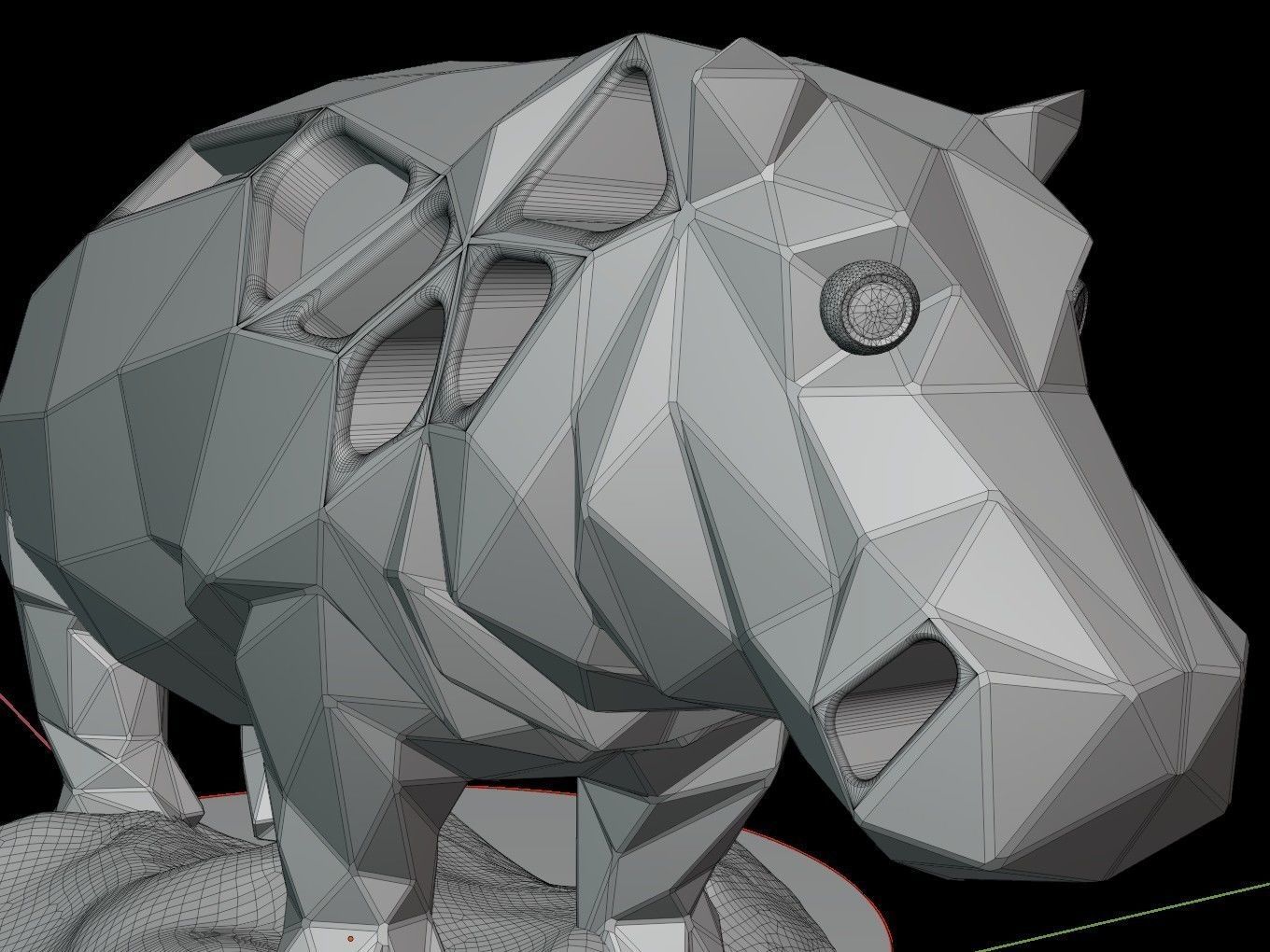 Steampunk Hippo Rock Low-poly 3D model_13