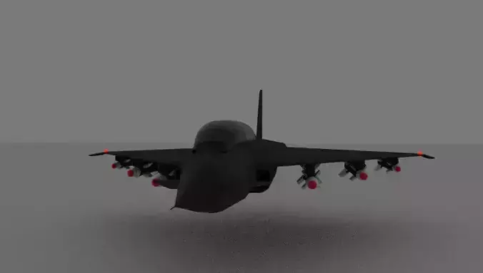 Jet with rokets 3D model