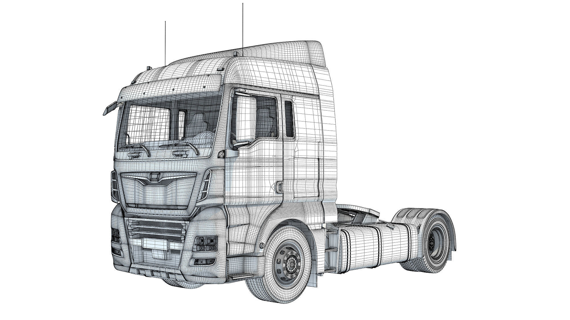 Generic Semi Truck 3D model_14