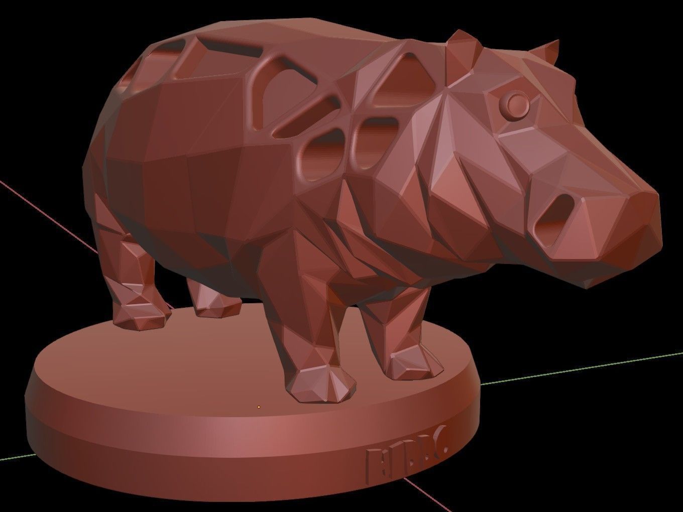 Steampunk Hippo Low-poly 3D model_16
