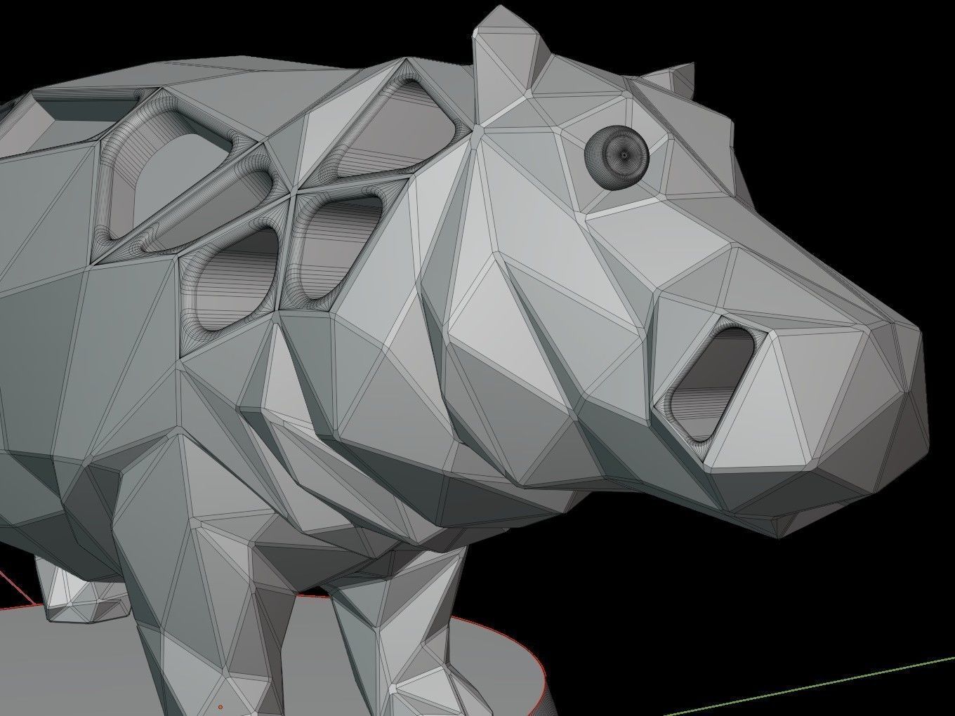 Steampunk Hippo Low-poly 3D model_14