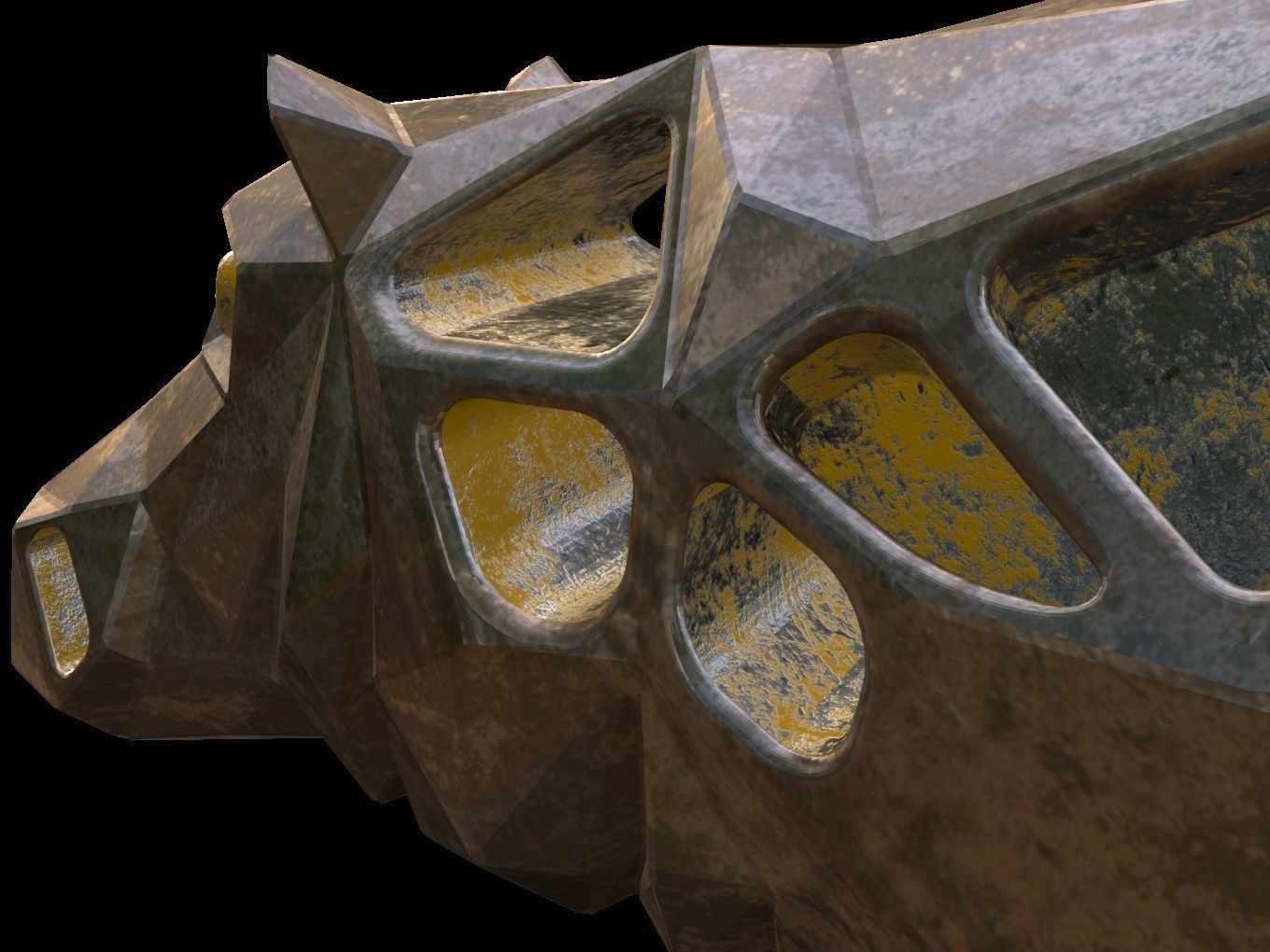 Steampunk Hippo Low-poly 3D model_9