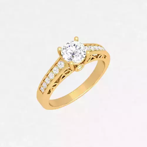 Diamond Graduation Engagement Ring for Women 3d Print Model STL