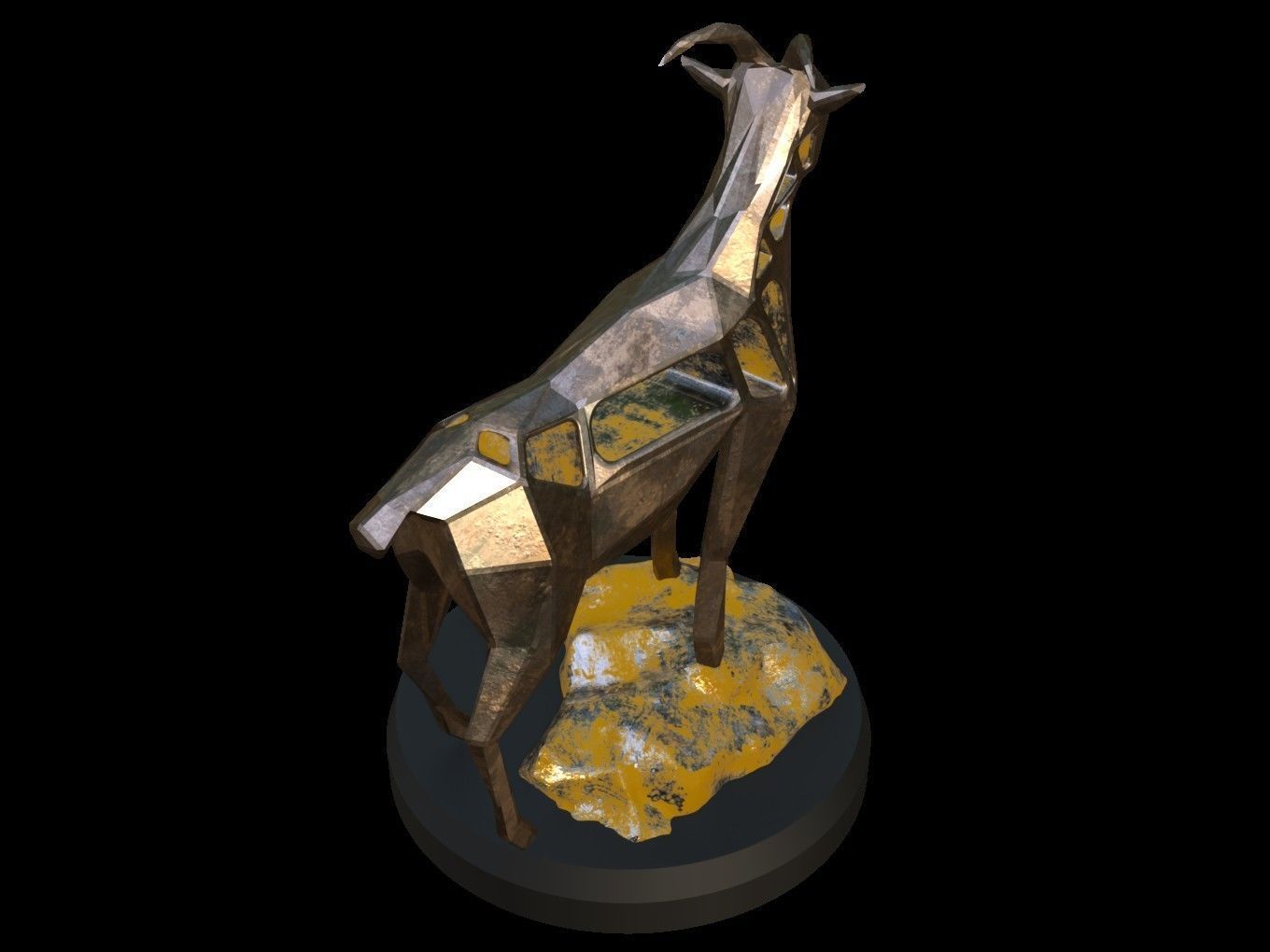 Steampunk Goat Rock Low-poly 3D model_6