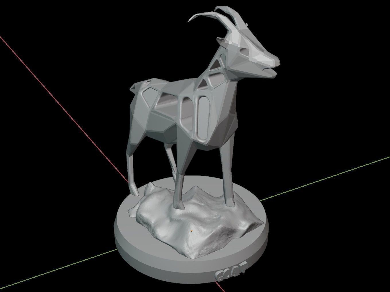 Steampunk Goat Rock Low-poly 3D model_13