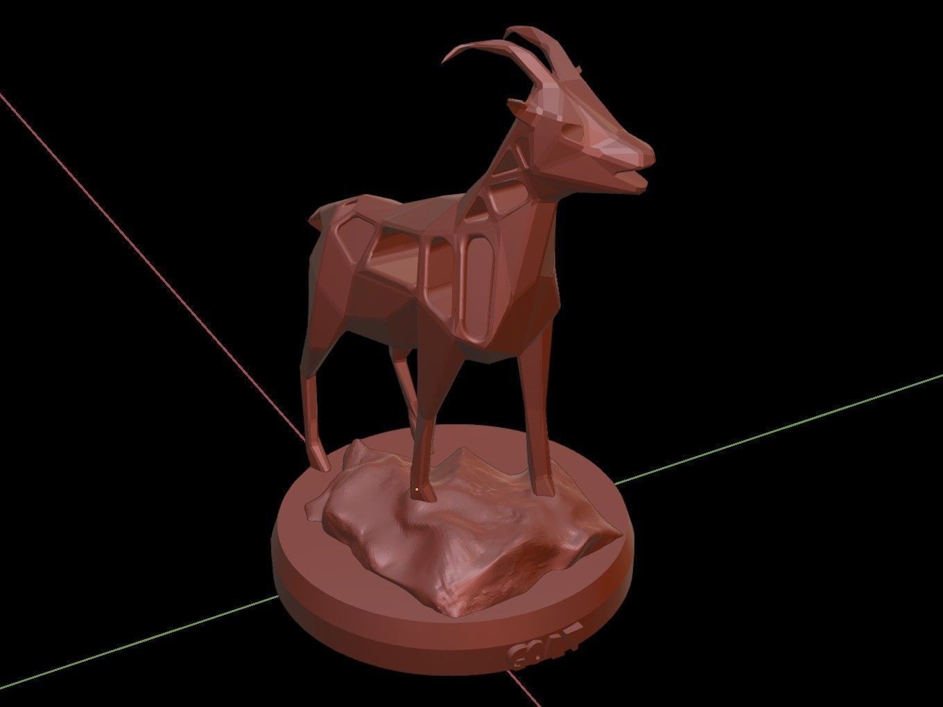 Steampunk Goat Rock Low-poly 3D model_16