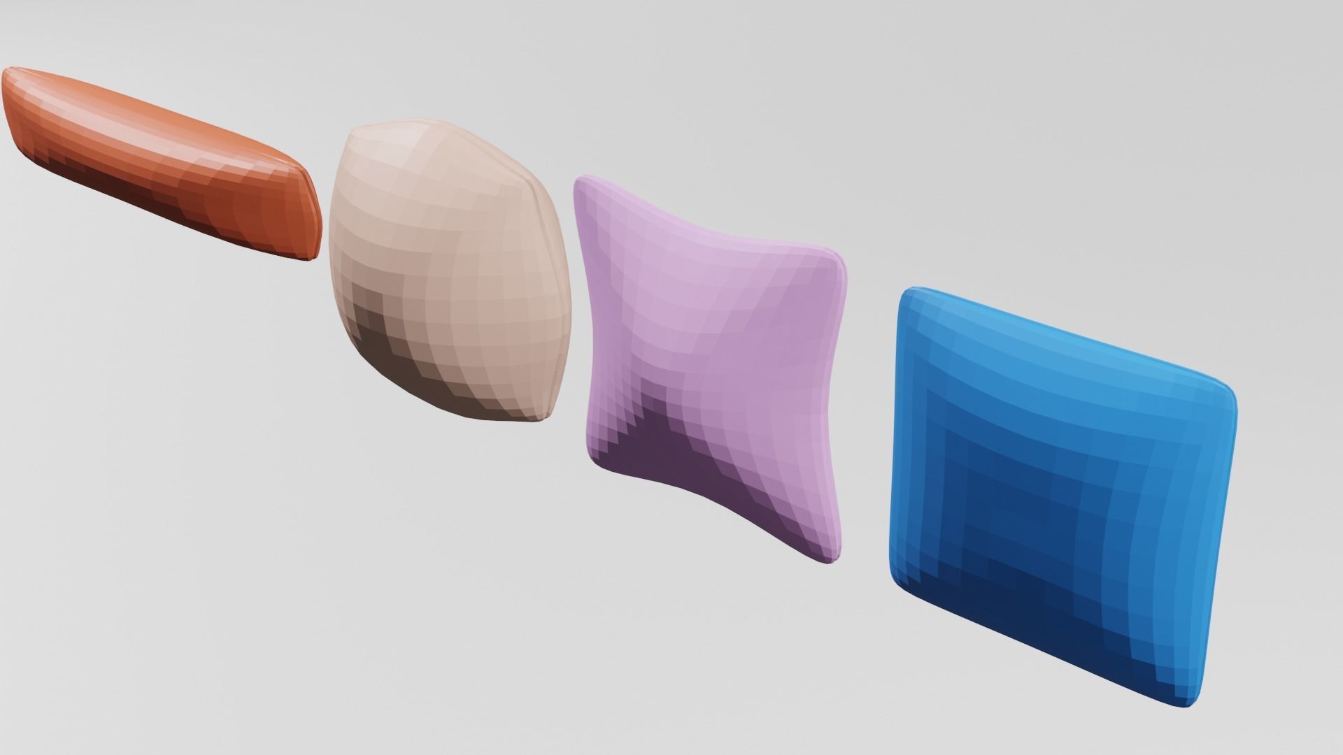 Low polly pillow  Low-poly 3D model_1
