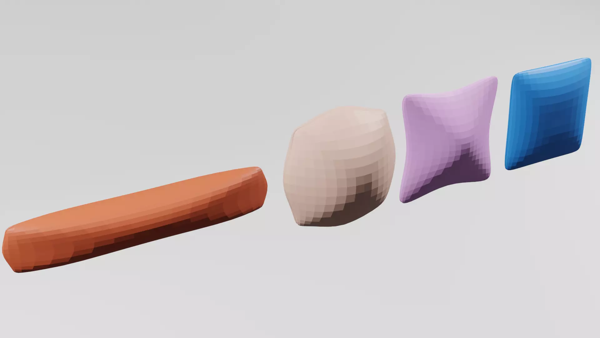 Low polly pillow  Low-poly 3D model_0