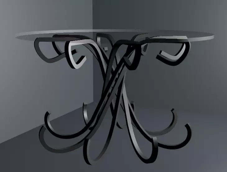 glass table Free low-poly 3D model_0