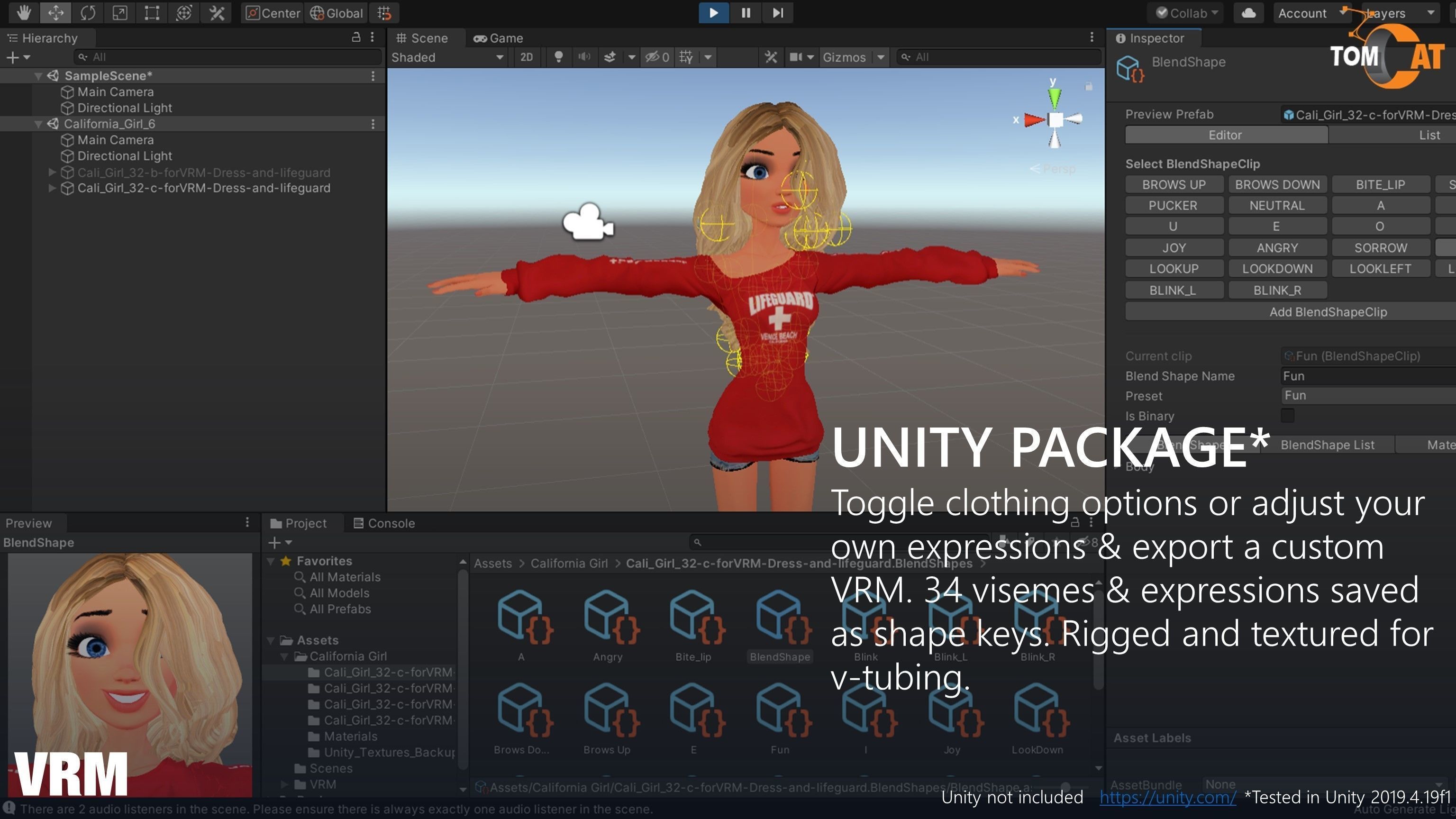 California Girl Rigged Character for Blender and Vtubing 3D model_20