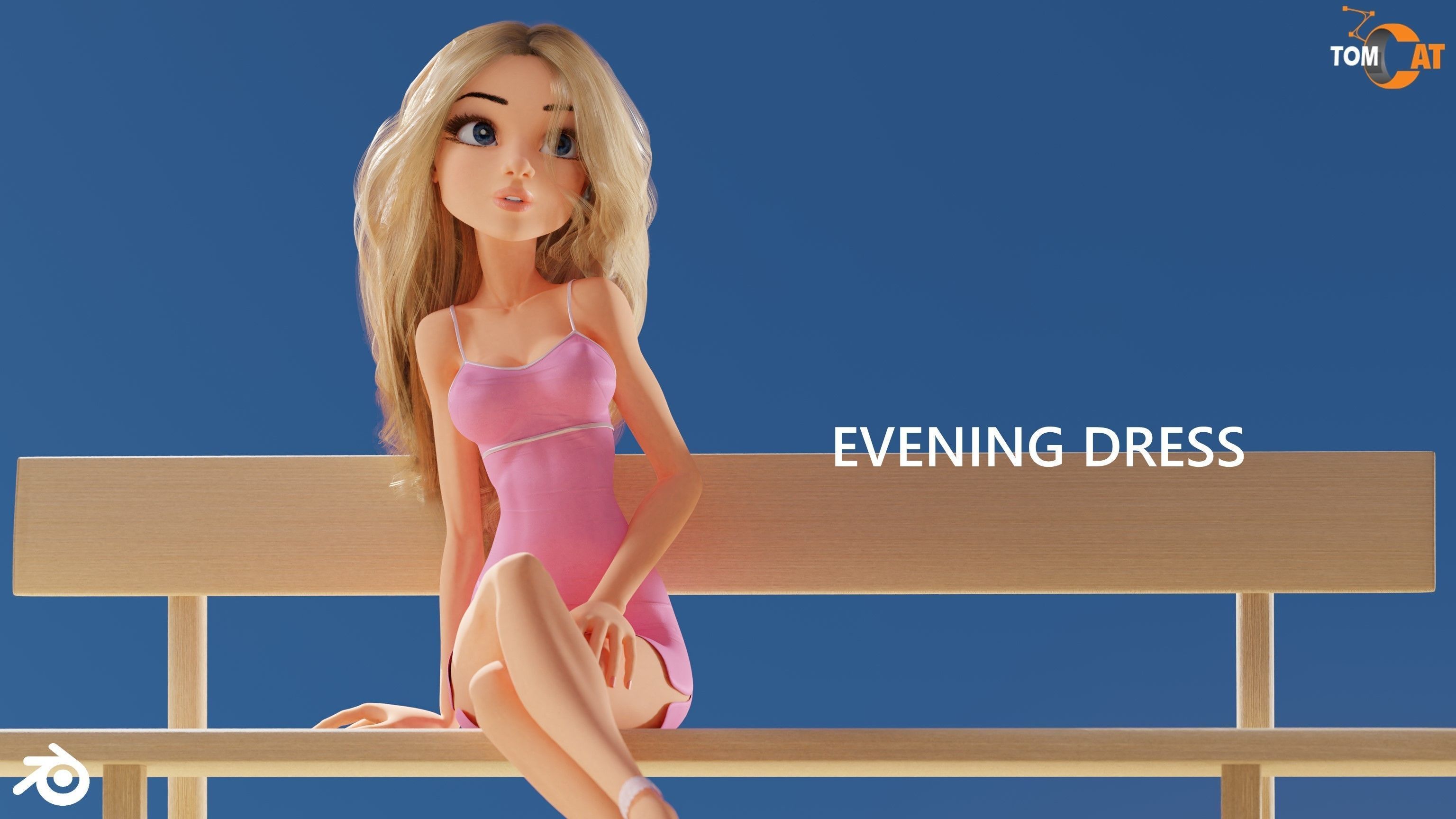 California Girl Rigged Character for Blender and Vtubing 3D model_13