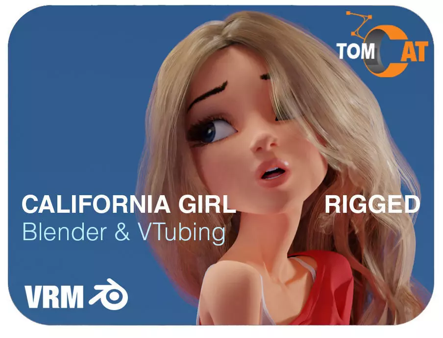 California Girl Rigged Character for Blender and Vtubing 3D model_0
