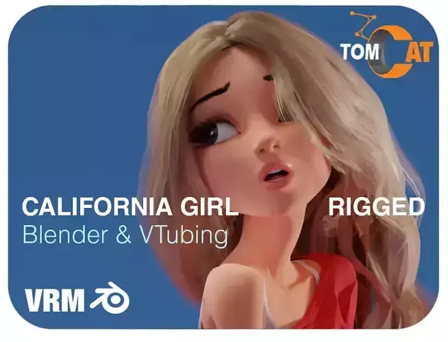 California Girl Rigged Character for Blender and Vtubing 3D model