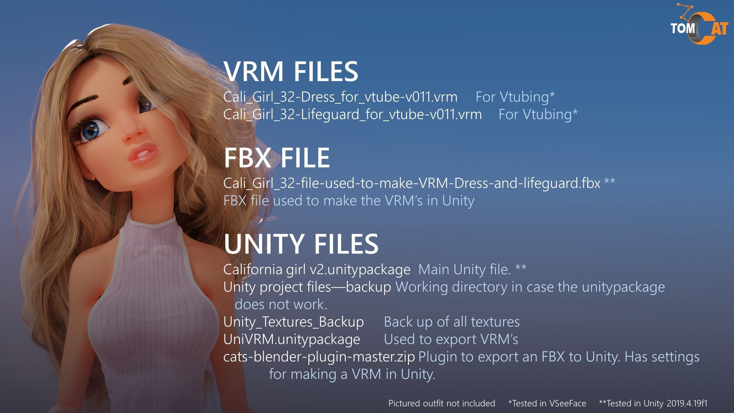 California Girl Rigged Character for Blender and Vtubing 3D model_22