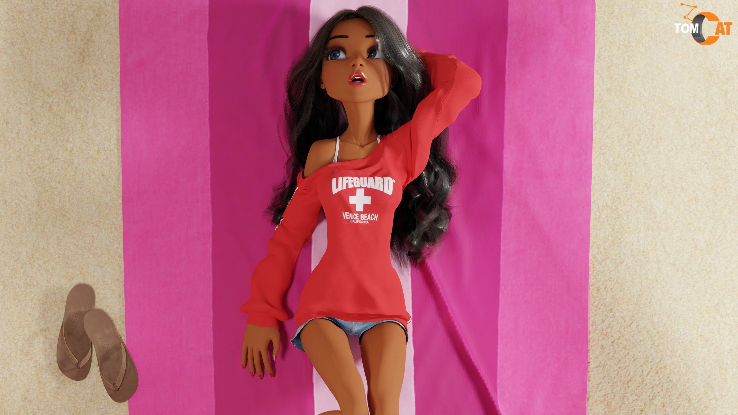 California Girl Rigged Character for Blender and Vtubing 3D model_27