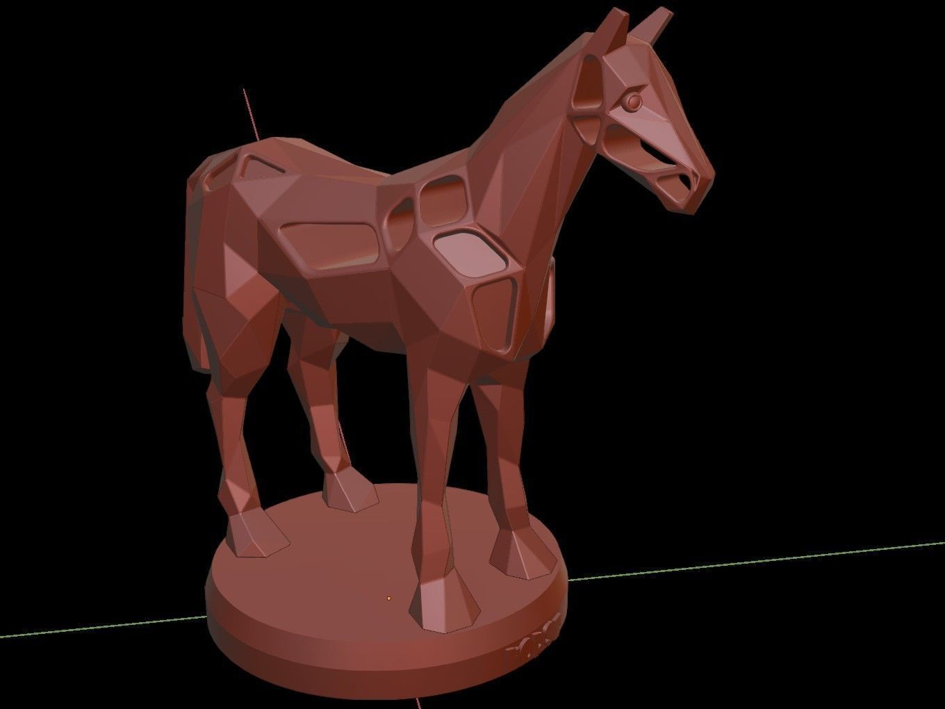 Steampunk Horse Low-poly 3D model_16