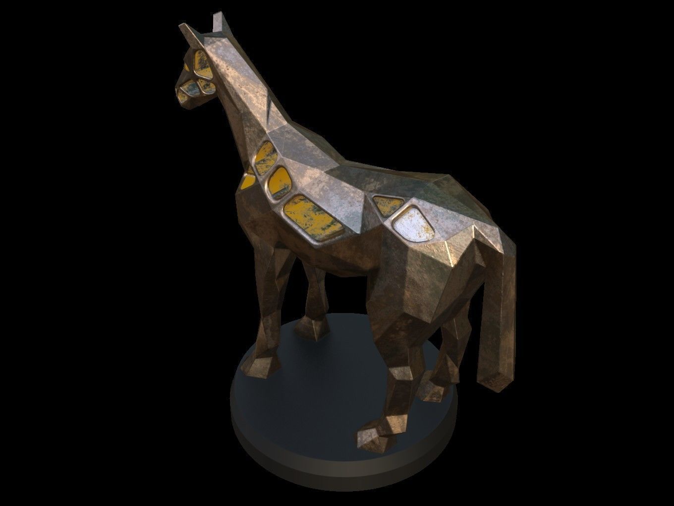 Steampunk Horse Low-poly 3D model_3