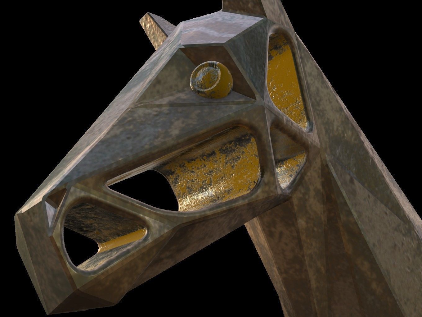 Steampunk Horse Low-poly 3D model_12
