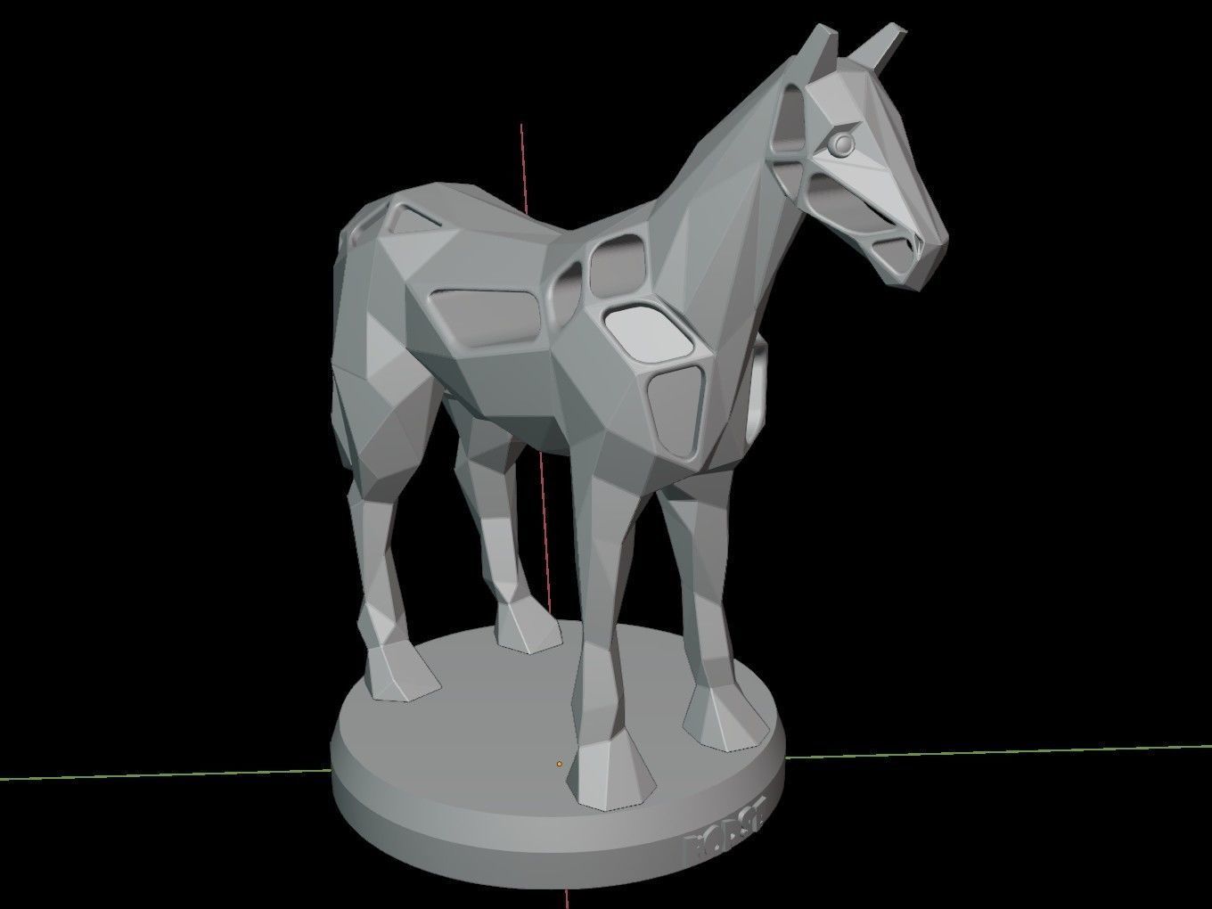 Steampunk Horse Low-poly 3D model_13