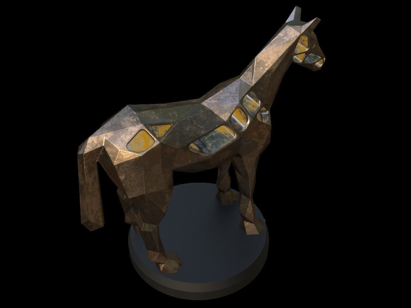 Steampunk Horse Low-poly 3D model_6