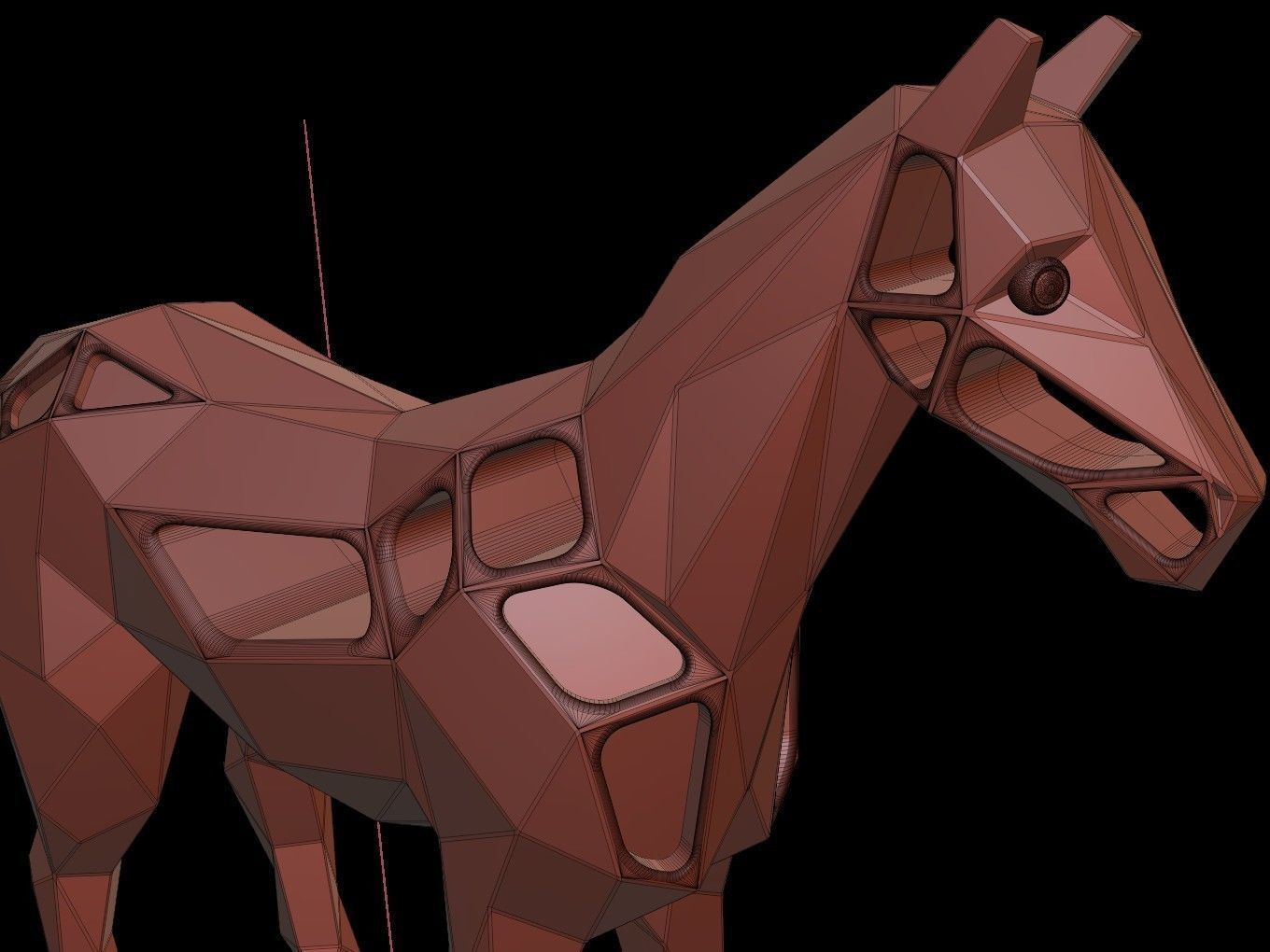 Steampunk Horse Low-poly 3D model_15