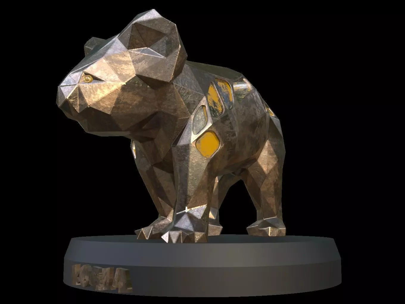Steampunk Koala Pose Low-poly 3D model