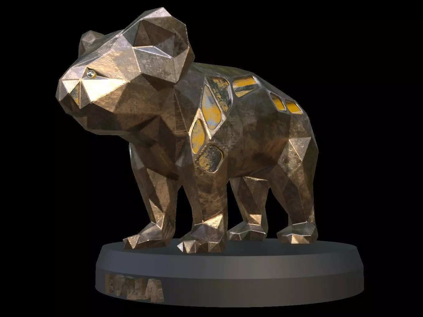 Steampunk Koala Low-poly 3D model