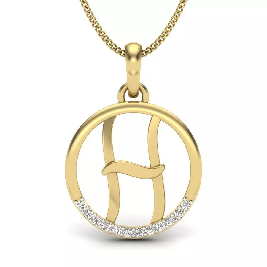 Initial Letter Pendant H 3D print model_0