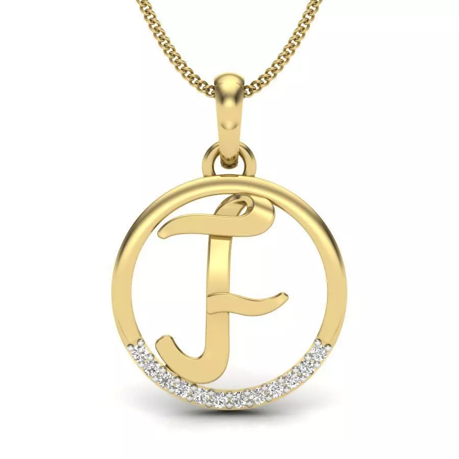 Initial Letter Pendant F 3D print model_0