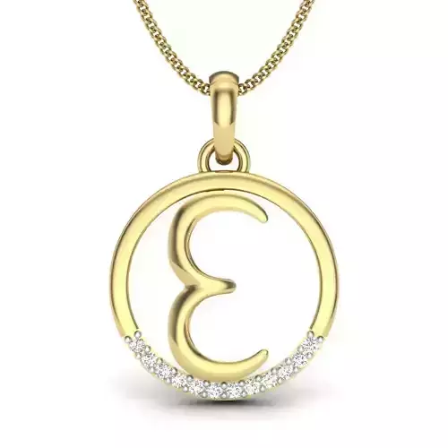 Initial Letter Pendant E 3D print model