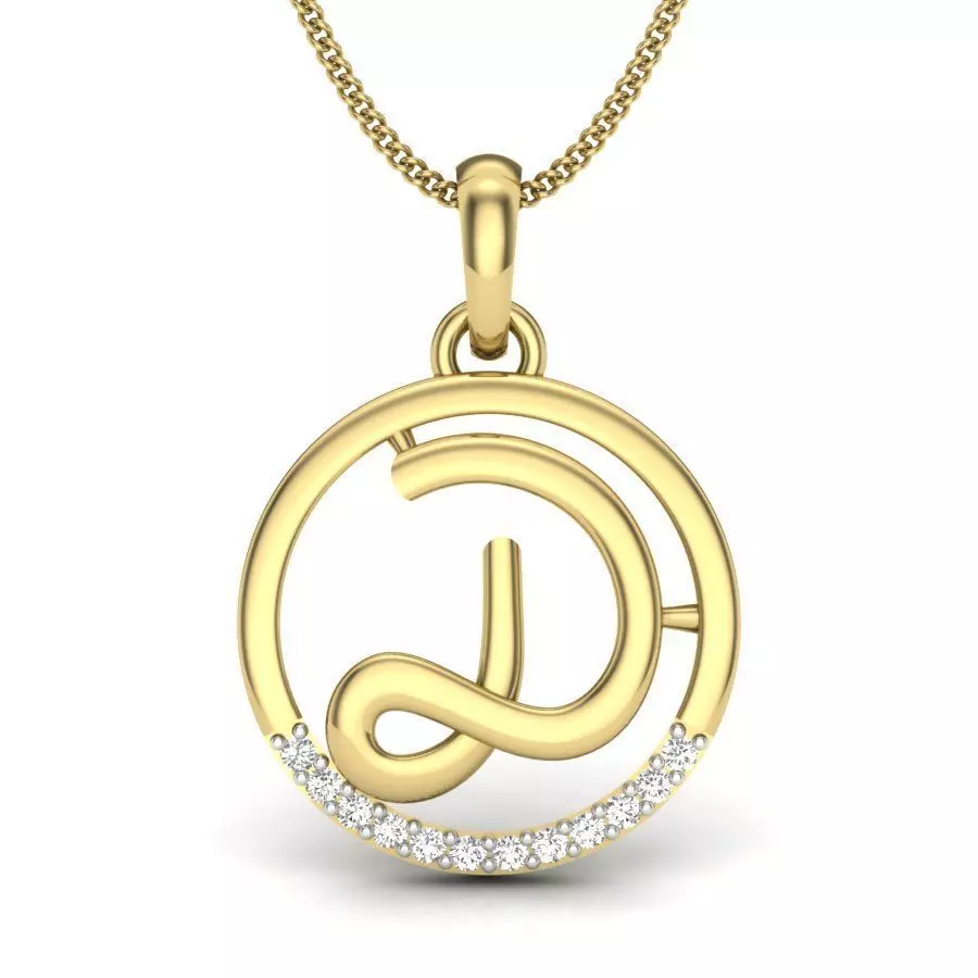 Initial Letter Pendant D 3D print model_0