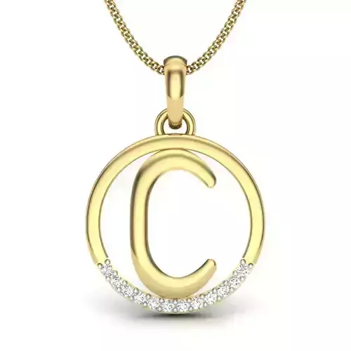 Initial Letter Pendant C 3D print model