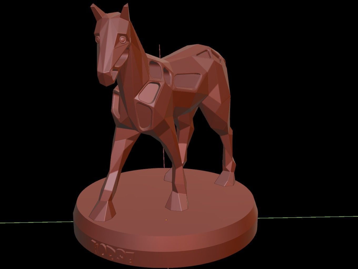 Steampunk Horse Pose Low-poly 3D model_16