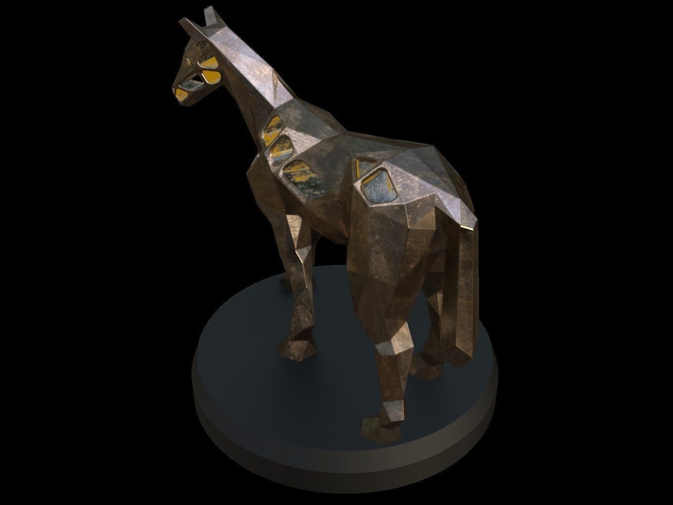 Steampunk Horse Pose Low-poly 3D model_2
