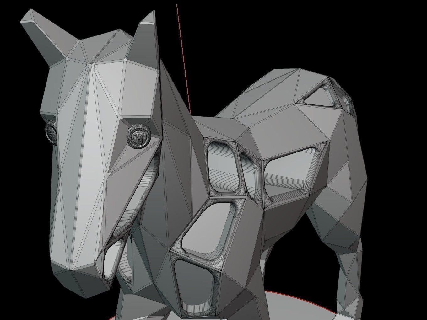 Steampunk Horse Pose Low-poly 3D model_14