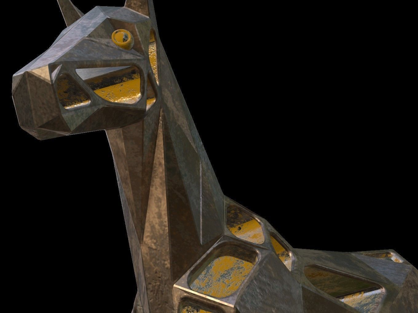 Steampunk Horse Pose Low-poly 3D model_12