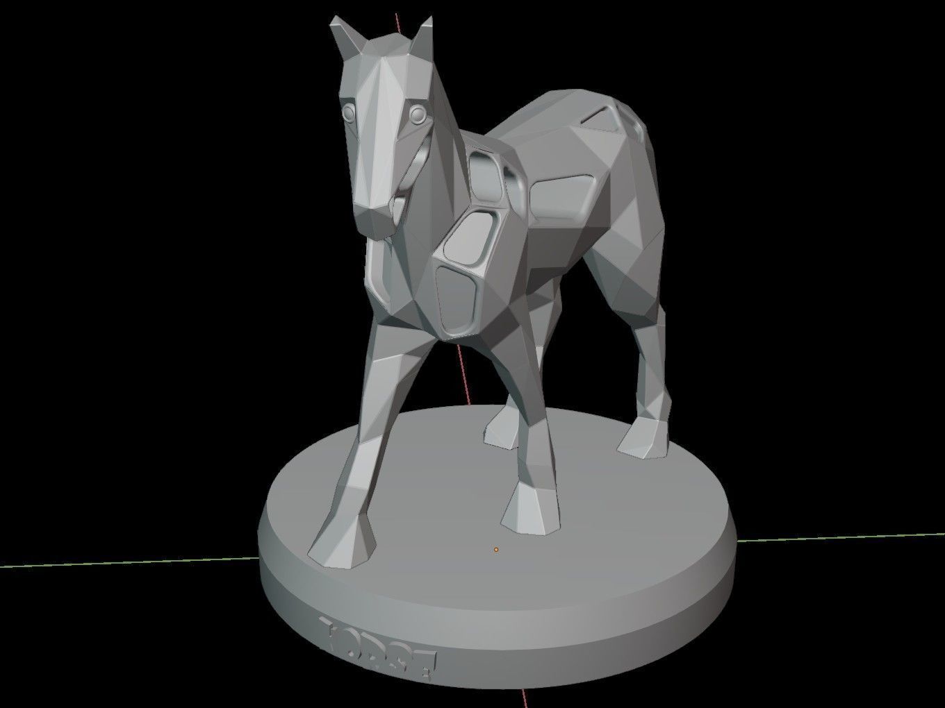 Steampunk Horse Pose Low-poly 3D model_13