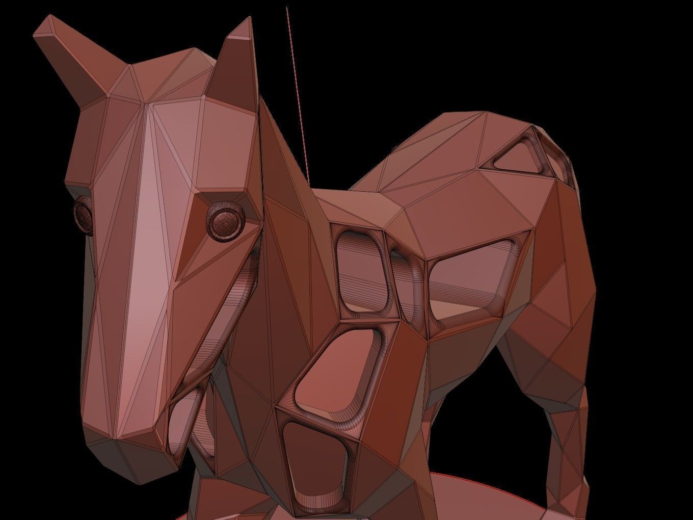 Steampunk Horse Pose Low-poly 3D model_15