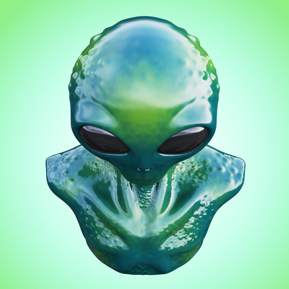 Alien torso 3D model_1