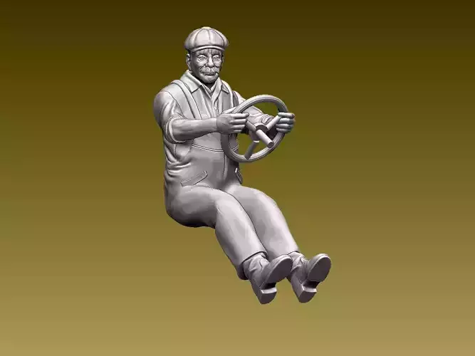 driver figure of man on steering wheel